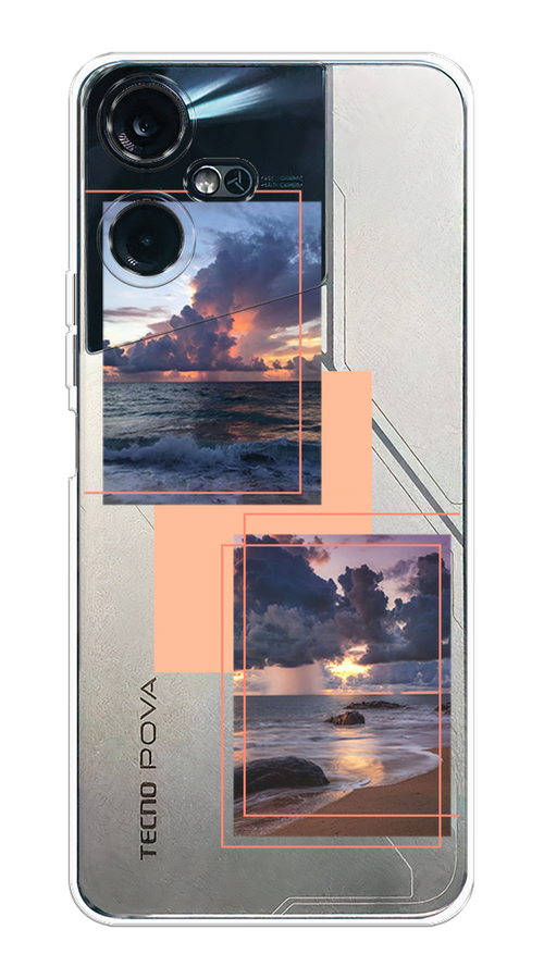 

Чехол на Tecno Pova Neo 3 "Sky collage", Розовый;прозрачный;синий, 304450-1