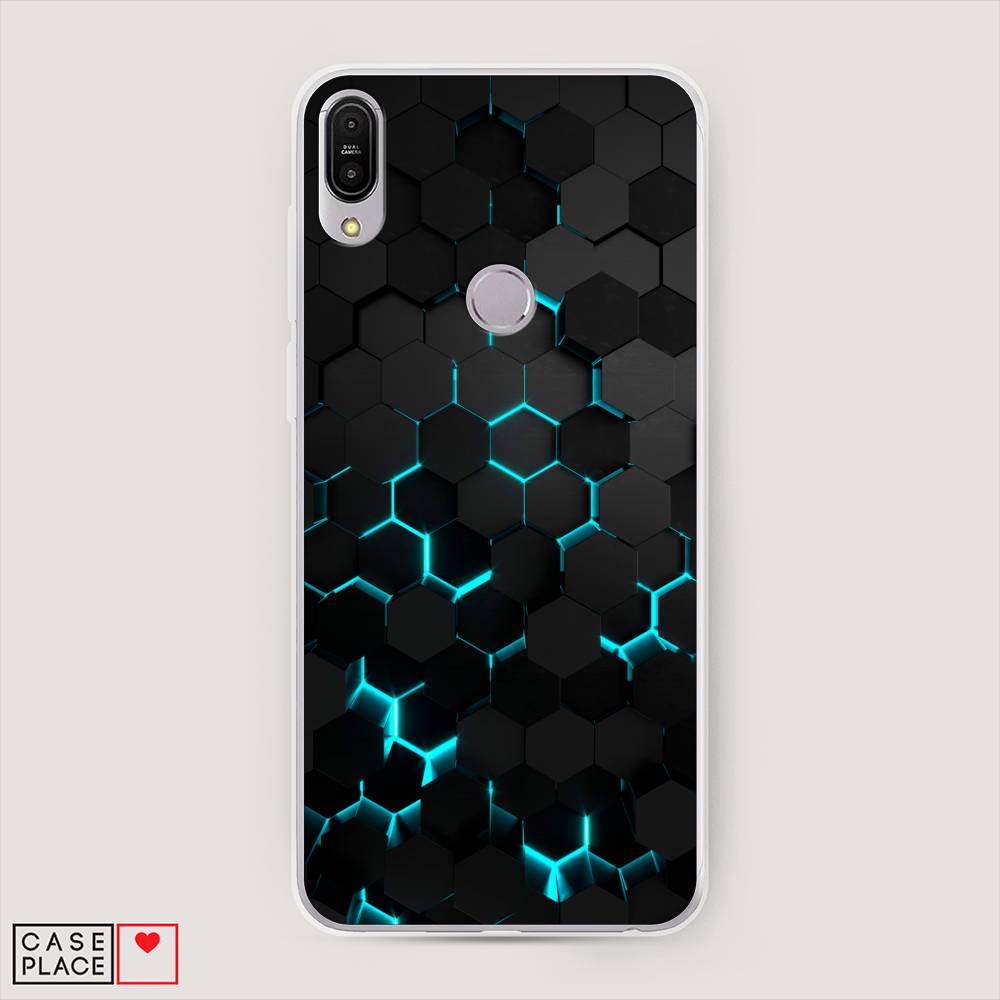 фото Чехол awog "соты бирюзовые" для asus zenfone max pro zb602kl