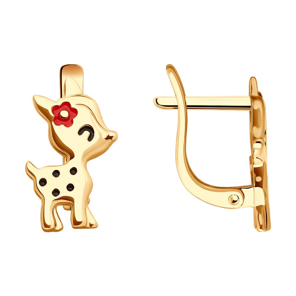 

Серьги из красного золота SOKOLOV 0200253, эмаль, 0200253