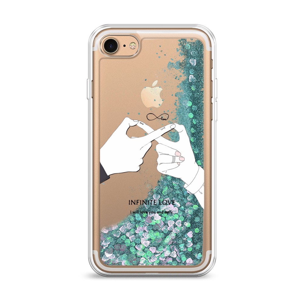 

Жидкий чехол с блестками "Любовь навсегда" на Apple iPhone 8, 10895-1