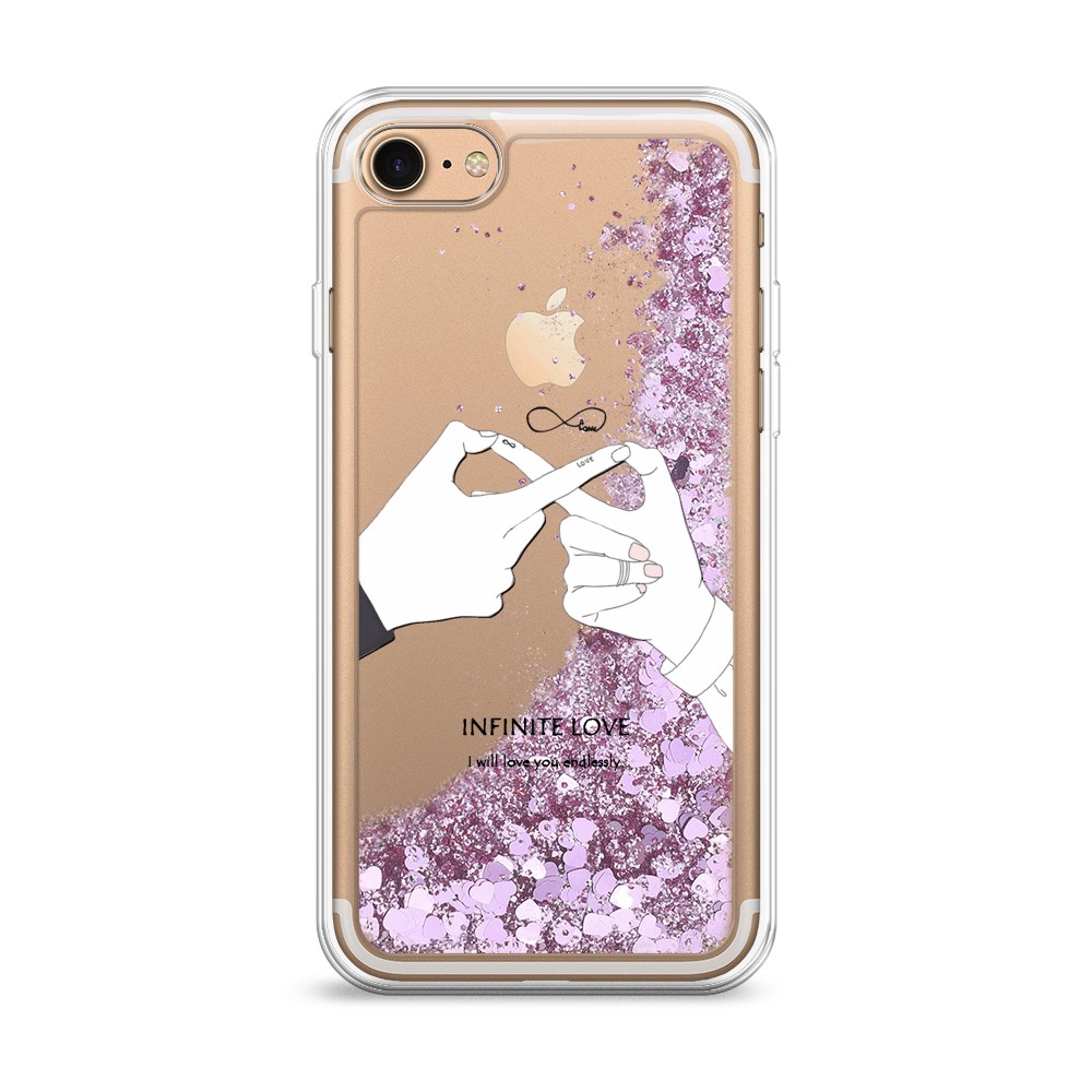

Жидкий чехол с блестками "Любовь навсегда" на Apple iPhone 8, 10894-1