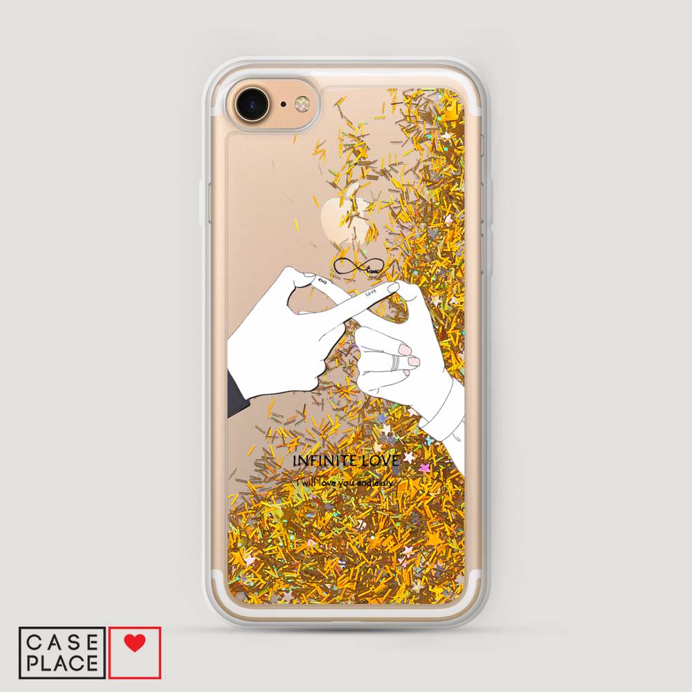 

Жидкий чехол с блестками "Любовь навсегда" на Apple iPhone 8, 10890-1
