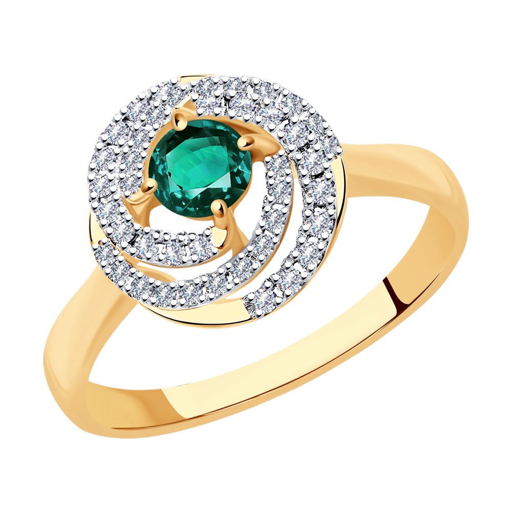 

Кольцо из золота р.  SOKOLOV Diamonds 3010549, бриллиант\изумруд, 3010549
