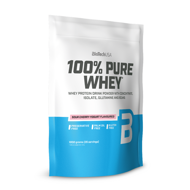 Протеин BioTechUSA 100% Pure Whey 1000 г, вишневый йогурт