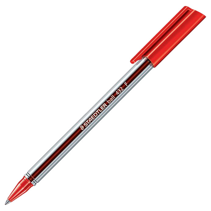 Ручка шариковая Staedtler, трехгранная, одноразовая, толщина линии F Красный