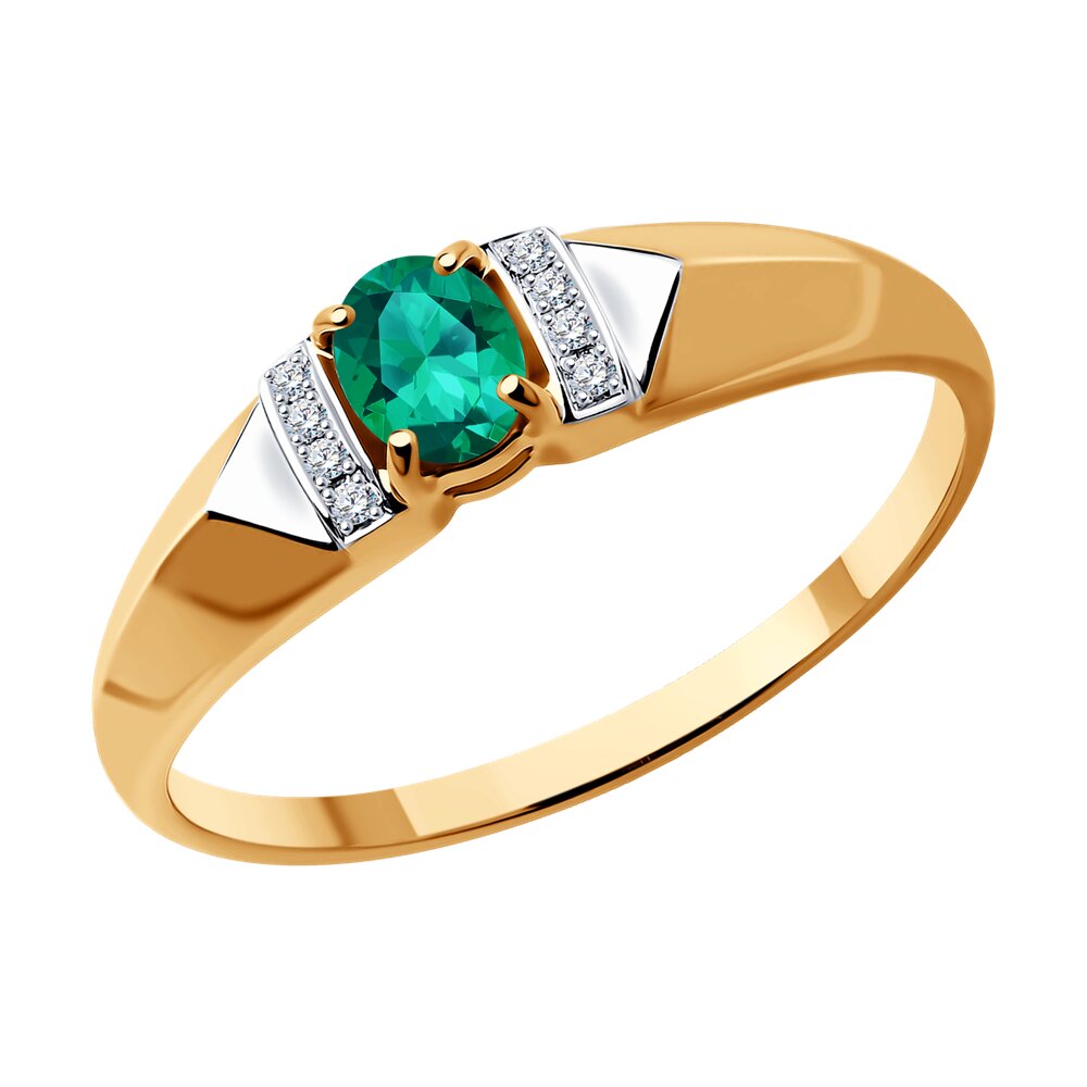 

Кольцо из золота р. 18,5 SOKOLOV Diamonds 3010540, бриллиант\изумруд, 3010540