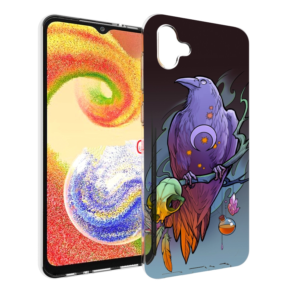 

Чехол MyPads фиолетовый ворон на ветке для Samsung Galaxy A04, Прозрачный, Tocco