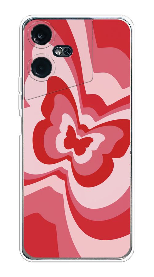 

Чехол на Tecno Pova Neo 3 "Бабочка в стиле хиппи", Красный;розовый, 304450-1