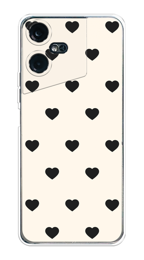 

Чехол на Tecno Pova Neo 3 "Черные сердечки на белом", Черный;белый, 304450-1