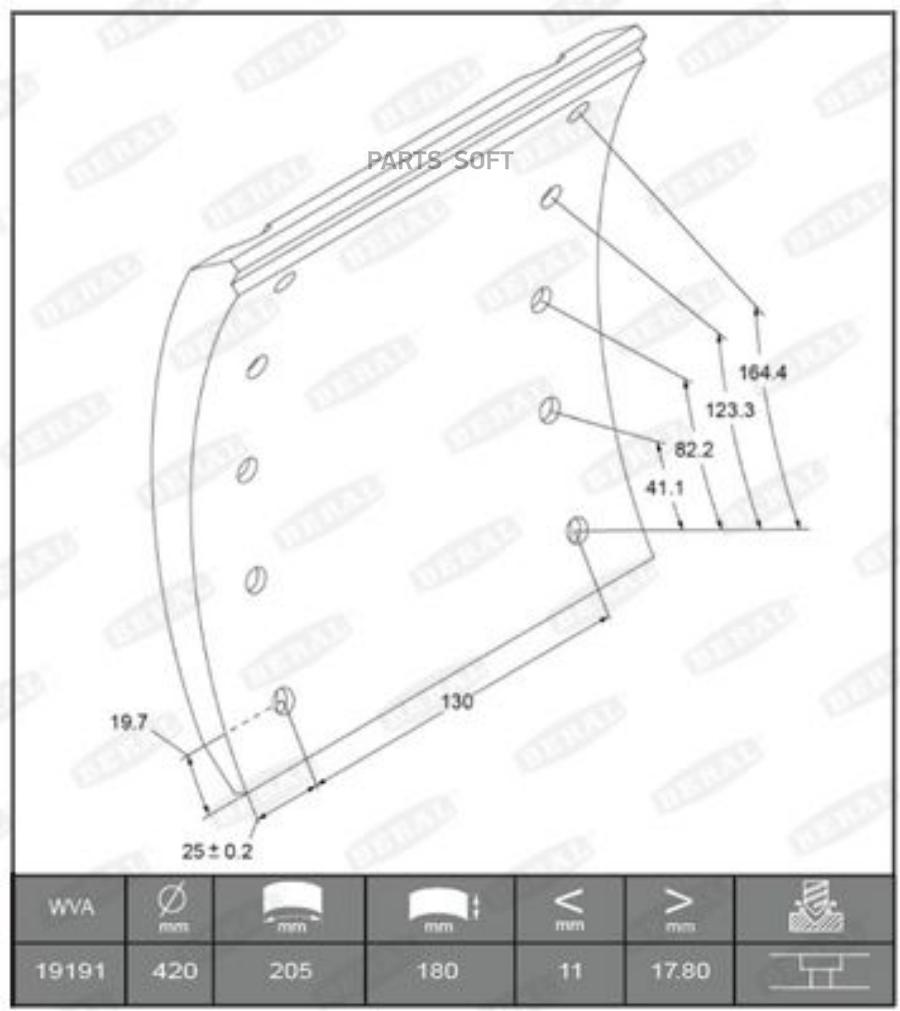 НакладкТормозные Std Без ЗаклДля КолодС Выст420X180 8X15 80 Bpw Eco 25365₽