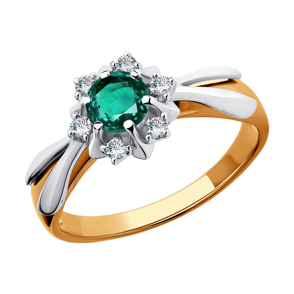 

Кольцо из золота р. 17,5 SOKOLOV Diamonds 3010538, бриллиант\изумруд, 3010538