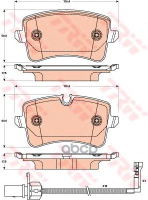 

Колодки Тормозные Audi A6,A7 (11-) Задние (4Шт.) Trw Gdb1902