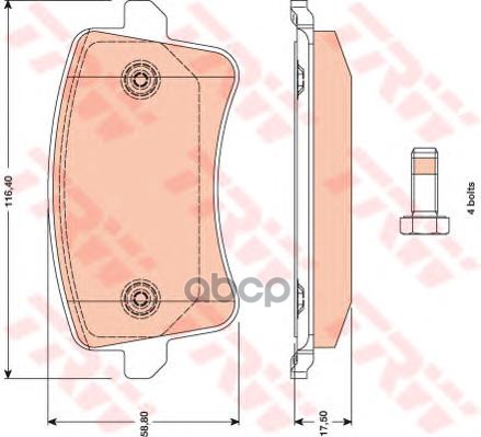 

Колодки Тормозные Audi A4,A5 (08-) Задние (4Шт.) Trw Gdb1765