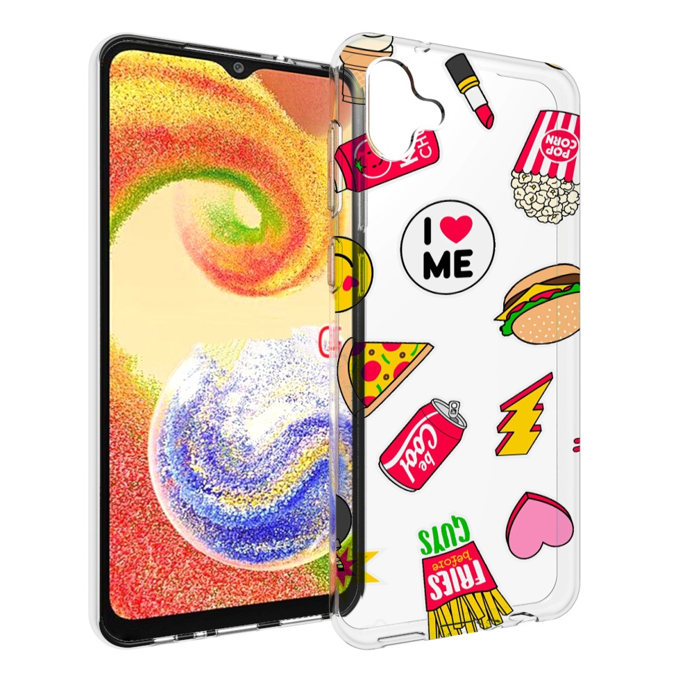 

Чехол MyPads фаст-фуд для Samsung Galaxy A04, Прозрачный, Tocco