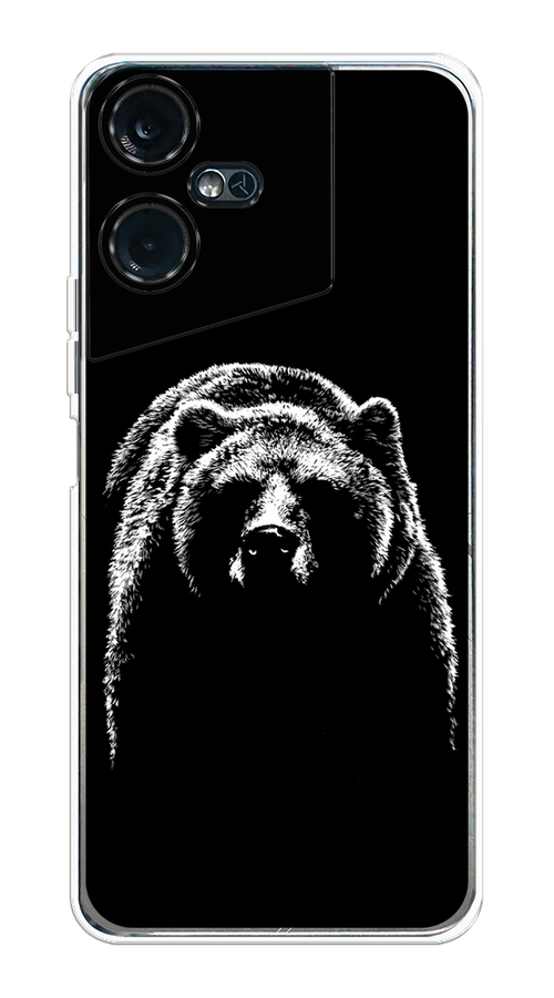 

Чехол на Tecno Pova Neo 3 "Медведь в ночи", Белый;черный, 304450-1