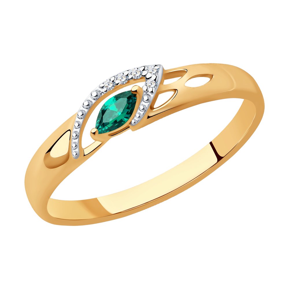 

Кольцо из золота р.  SOKOLOV Diamonds 3010514, бриллиант\изумруд, 3010514