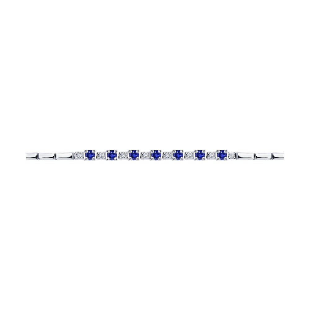 

Браслет из золота р. 19 SOKOLOV Diamonds 2050062-3, бриллиант\сапфир, 2050062-3