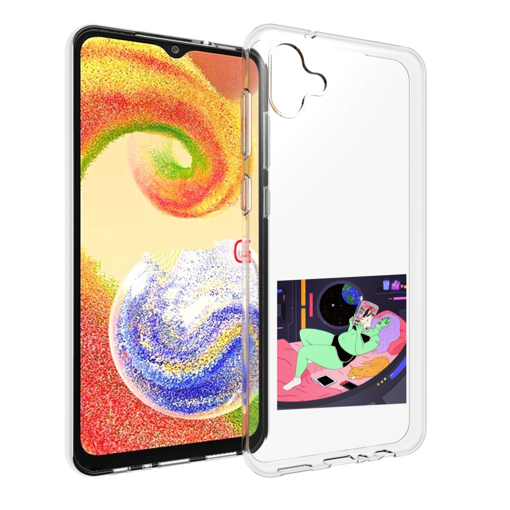

Чехол MyPads трехглазая девушка зеленая для Samsung Galaxy A04, Прозрачный, Tocco