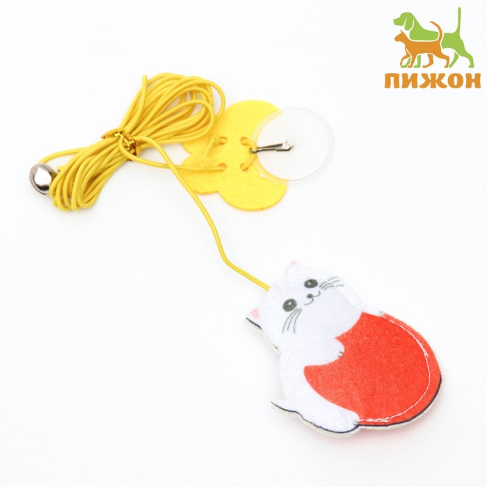 

Игрушка для кошек Пижон Кошка дразнилка с бубенчиком и кошачьей мятой, в ассортименте