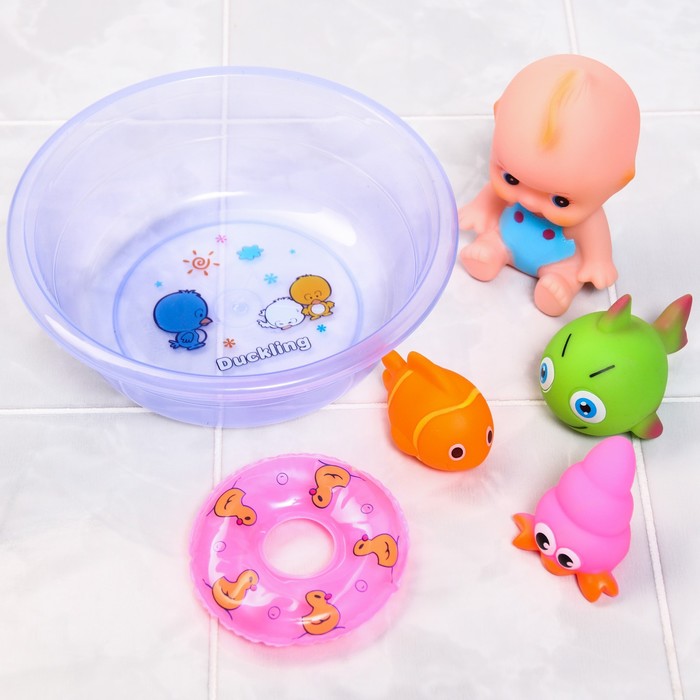 фото Набор игрушек для игры в ванне «пупс в ванне», +4 игрушки, цвет микс крошка я