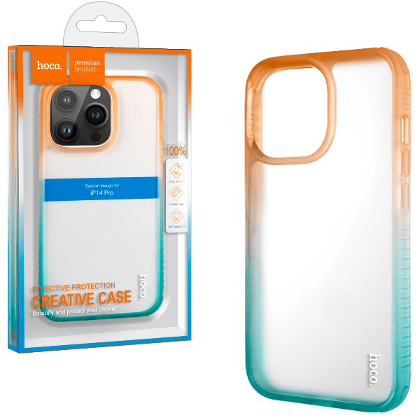 

Чехол Hoco для iPhone 14 Pro Crystal Color Skin (Orange/Green)