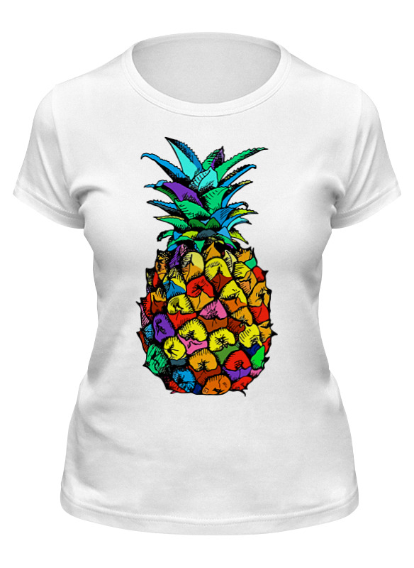

Футболка женская Printio Ananas color белая S, Белый, Ananas color