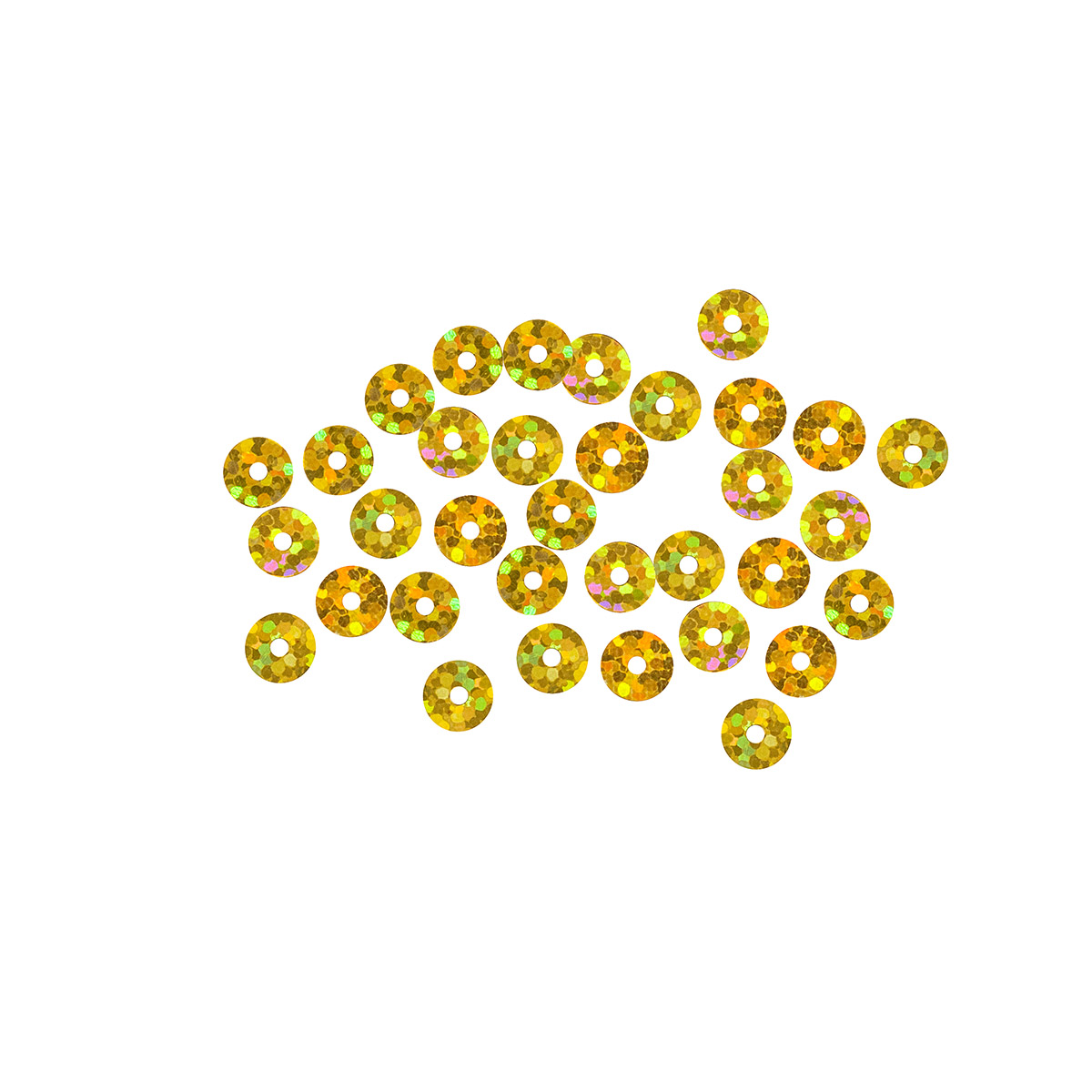 Пайетки плоские Astra&Craft, 6 мм, 10 г (А20 золото голограмма), 10 упак