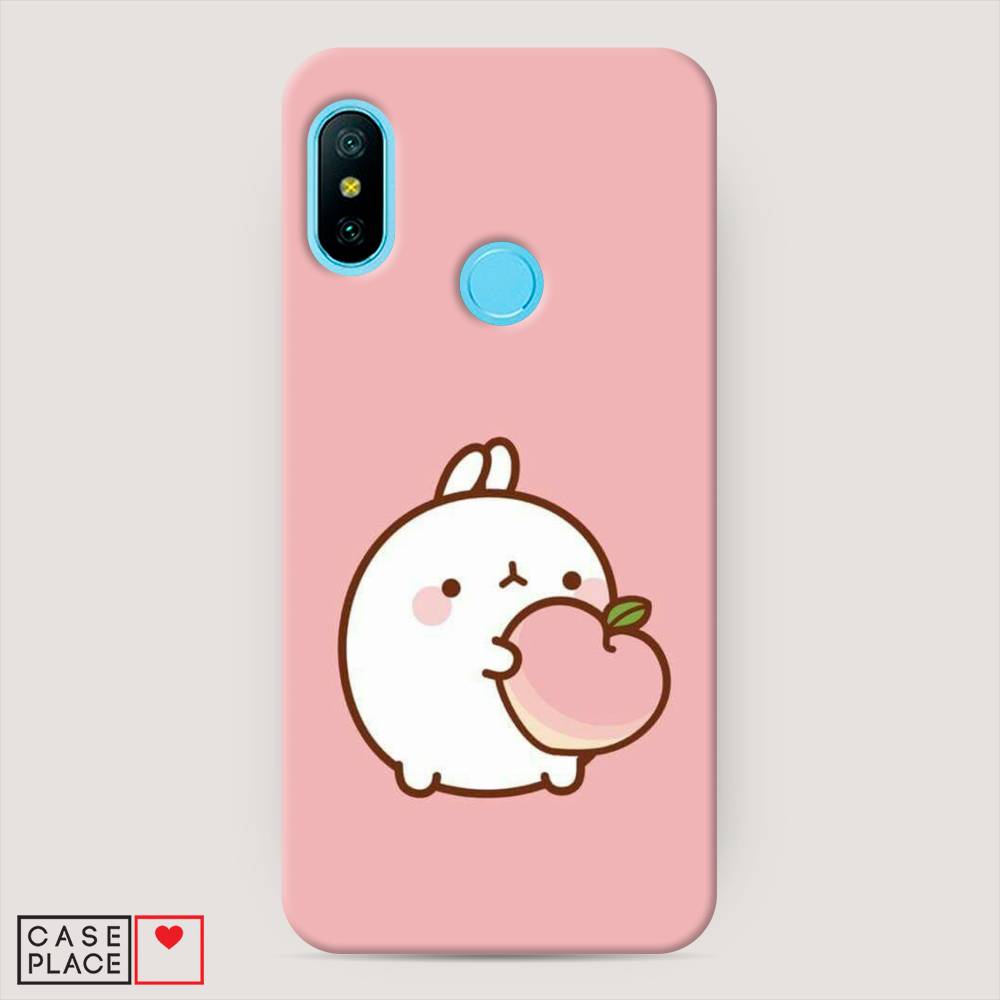

Пластиковый чехол "Кролик с персиком" на Xiaomi Mi A2 Lite, 34220-1