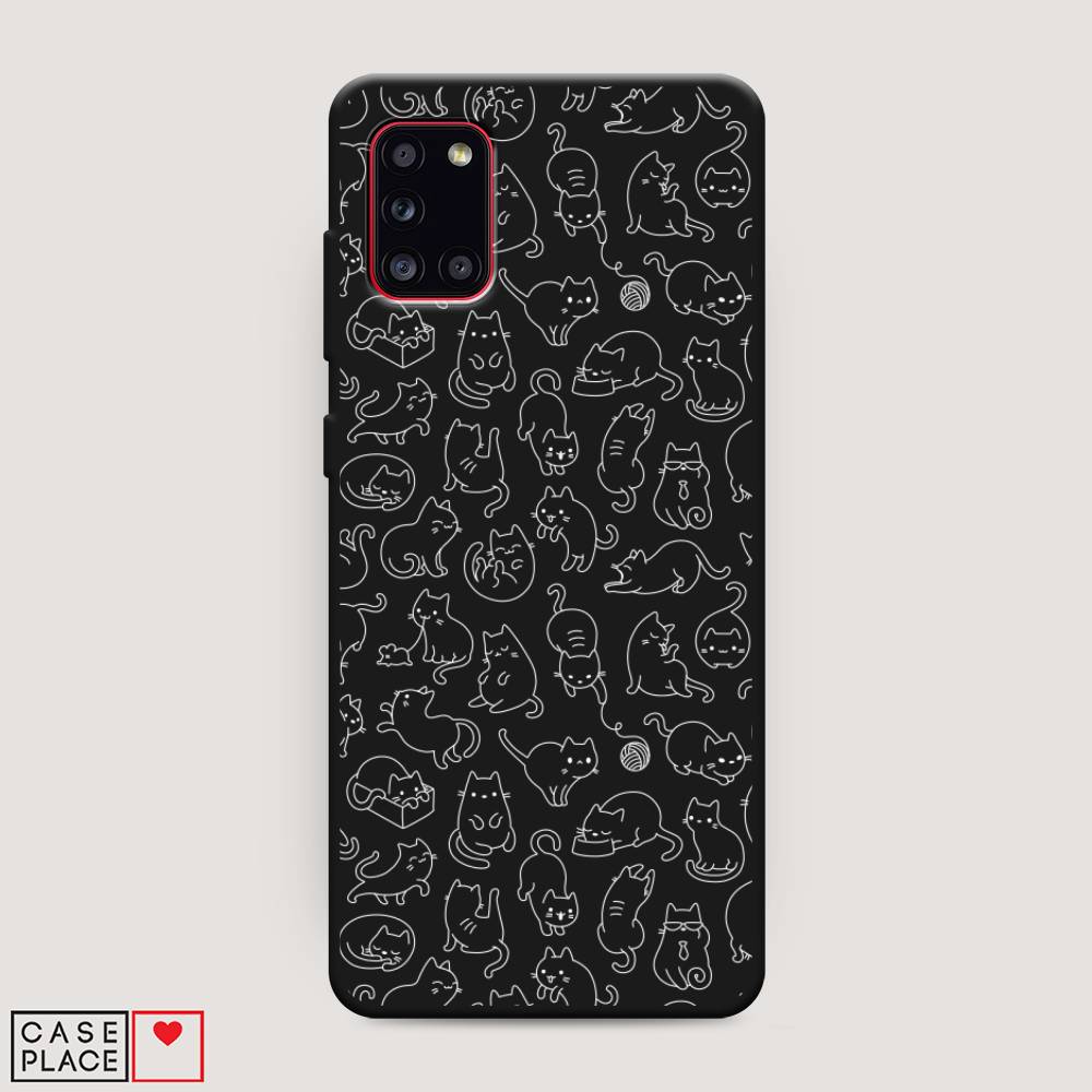 фото Матовый силиконовый чехол "шкодливые котики" на samsung galaxy a31 awog