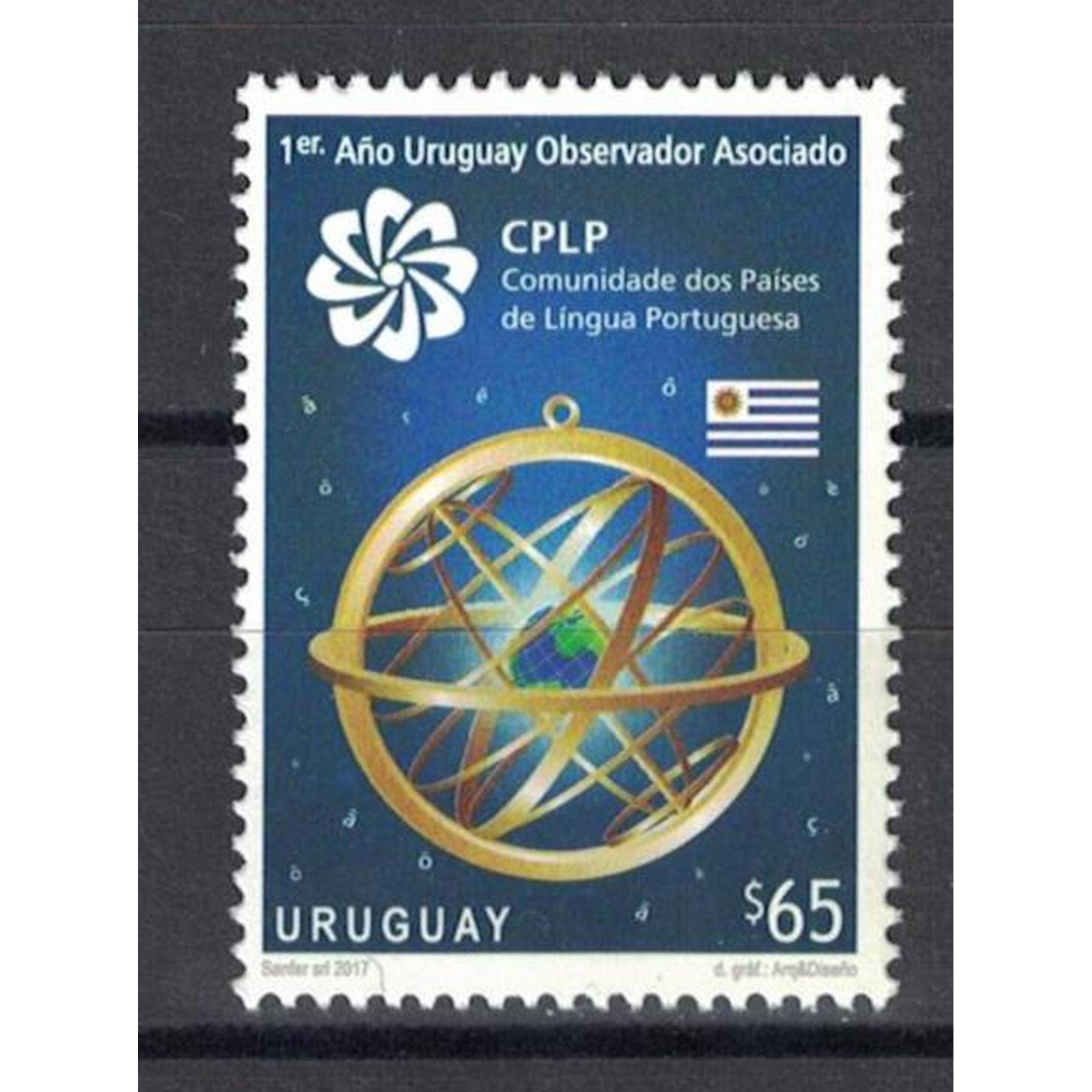 

Почтовые марки Уругвай 1-я годовщина членства в CPLP Космос
