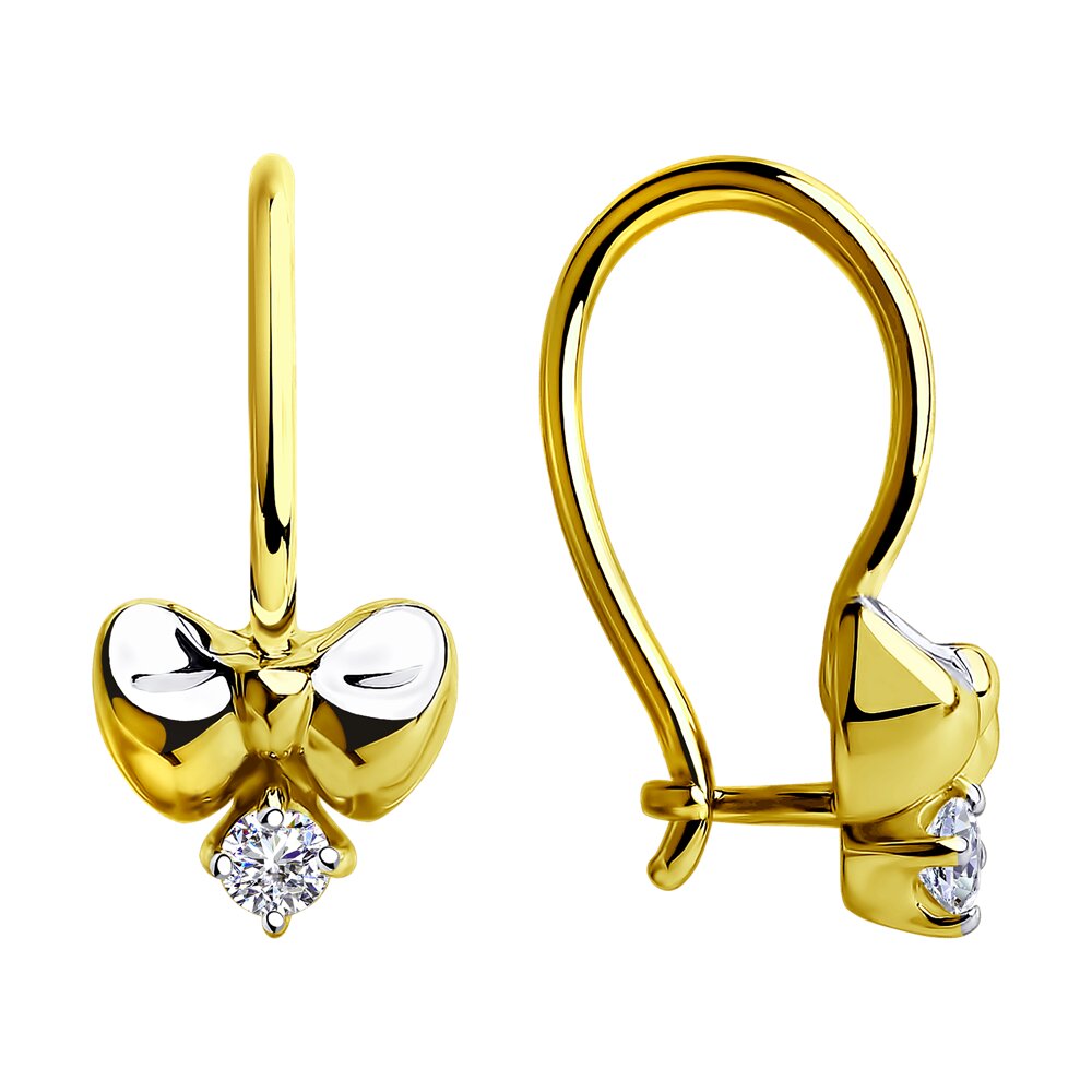 

Серьги из желтого золота Diamant 53-120-00395-1, фианит, 53-120-00395-1