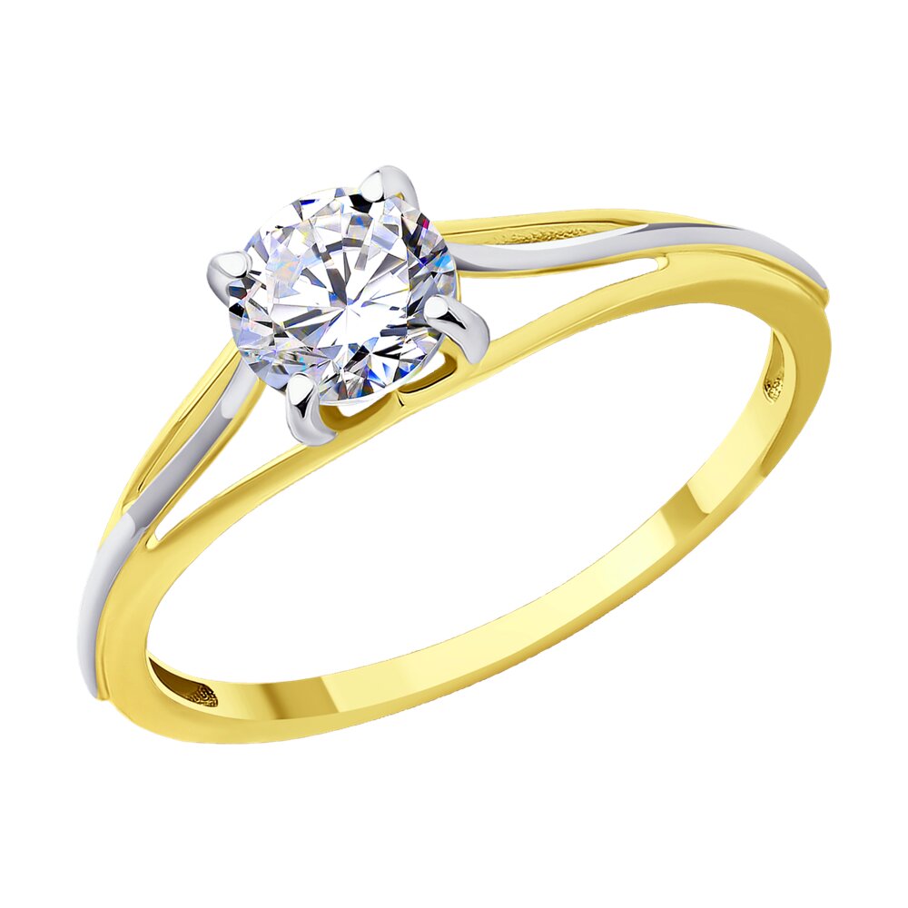 

Кольцо из золота р.  Diamant 53-110-01852-1, фианит, 53-110-01852-1