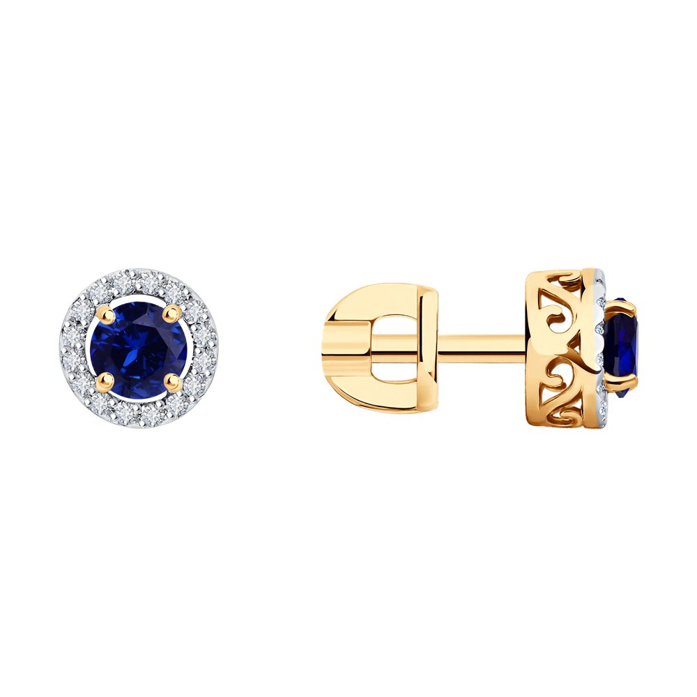 

Серьги пусеты из красного золота SOKOLOV Diamonds 2020842, бриллиант/сапфир, 2020842