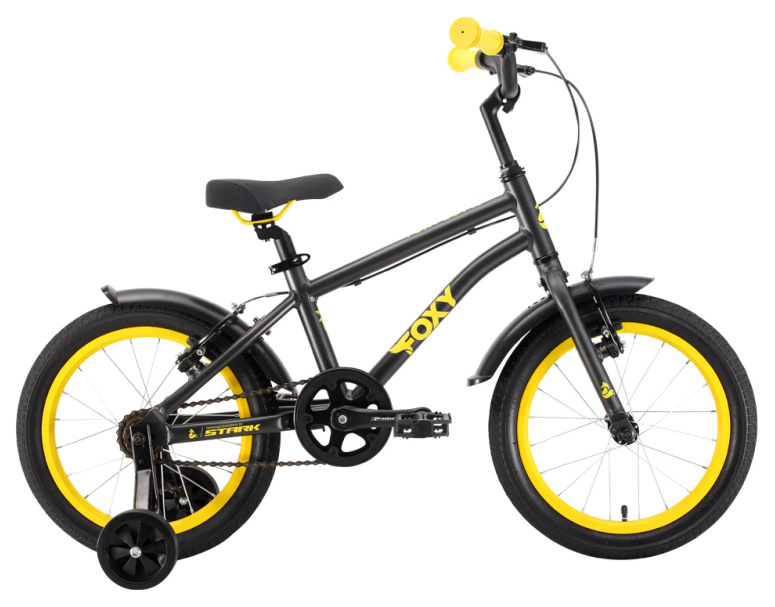 Велосипед детский Stark Foxy 16 Boy 2022, цвет черный-желтый
