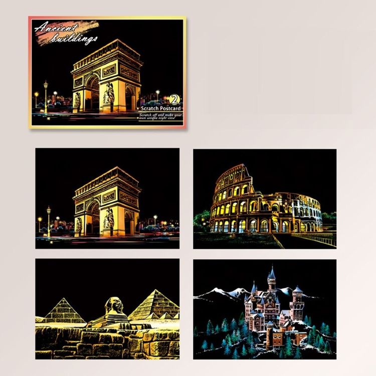 

Набор скретч-картин «Ancient buildings» (цветные) scrt-55