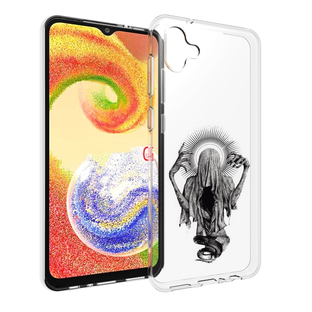 Чехол MyPads страшная змея в мантии для Samsung Galaxy A04