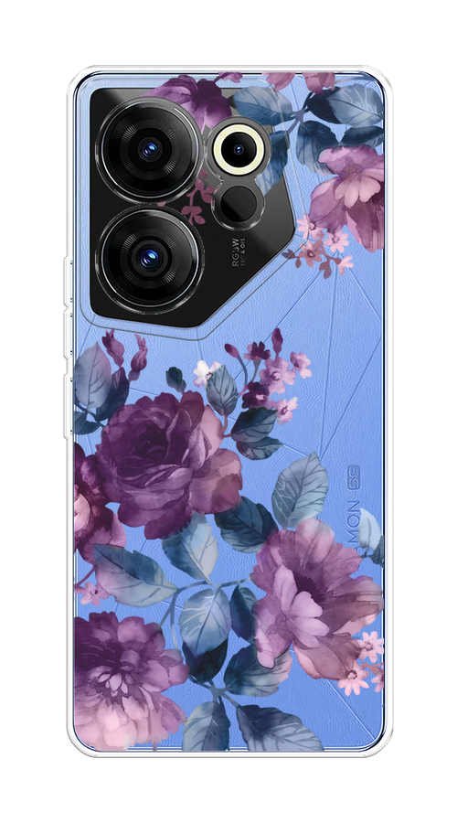 

Чехол на Tecno Camon 20 Premier "Purple Blossoms", Синий;фиолетовый, 304250-1