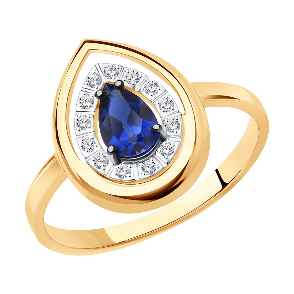 

Кольцо из красного золота с бриллиантом/сапфиром р.  SOKOLOV Diamonds 2011205, 2011205
