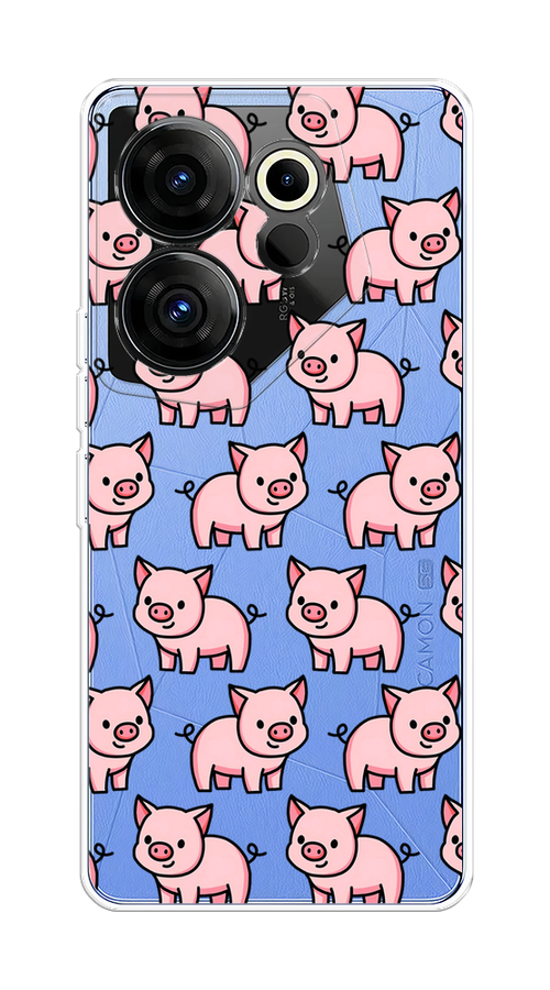 

Чехол на Tecno Camon 20 Premier "Веселые поросята", Розовый;черный;прозрачный, 304250-1