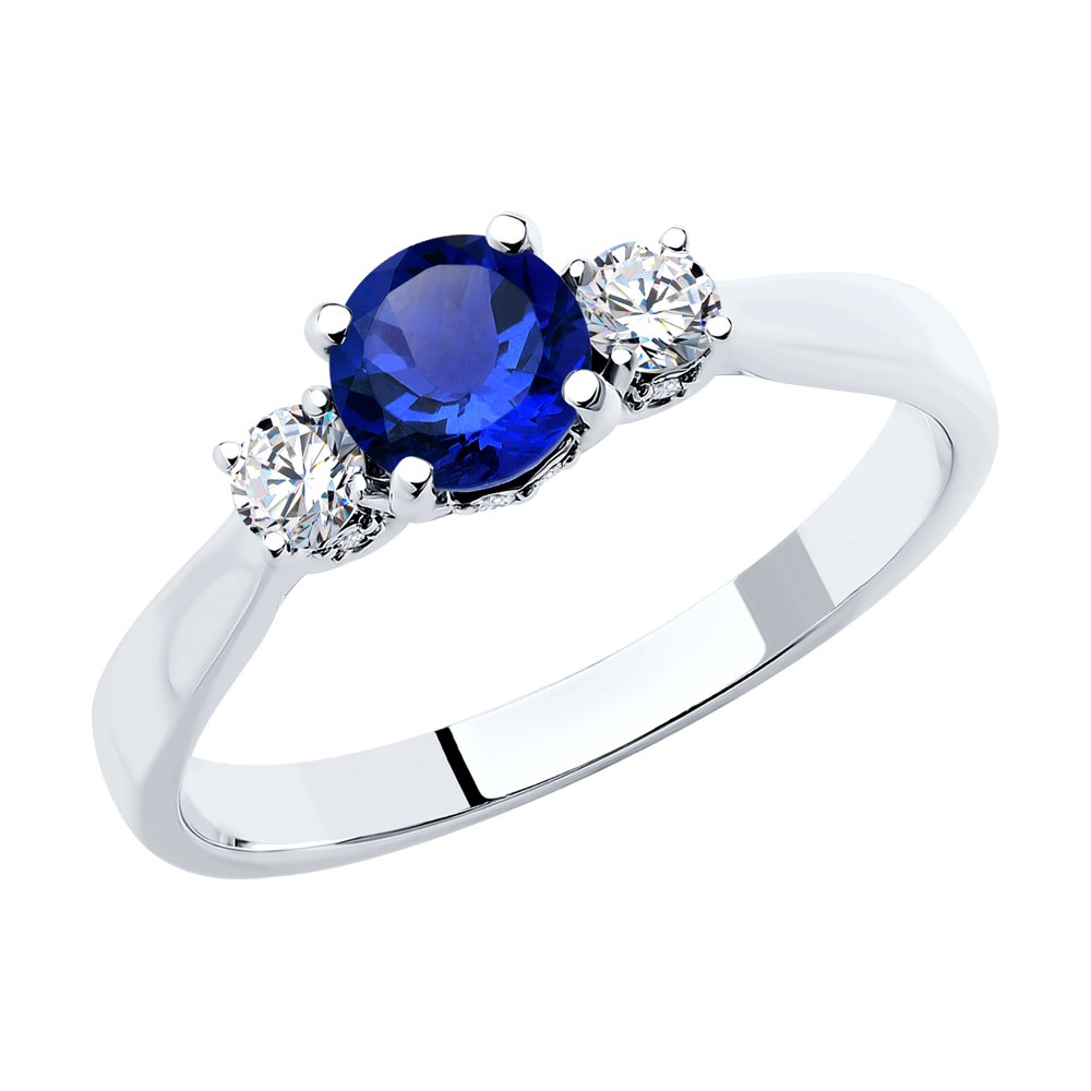

Кольцо из золота р.  SOKOLOV Diamonds 2011176-3, бриллиант\сапфир, 2011176-3