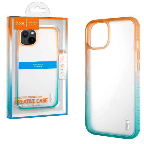 

Чехол Hoco для iPhone 14 Plus Crystal Color Skin (Orange/Green), Зеленый;оранжевый