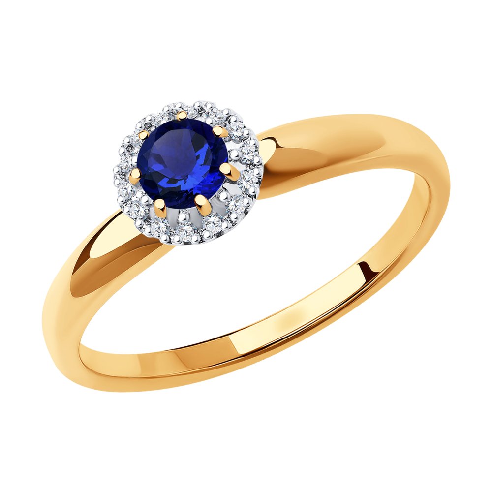 

Кольцо из золота р.  SOKOLOV Diamonds 2011171, бриллиант\сапфир, 2011171