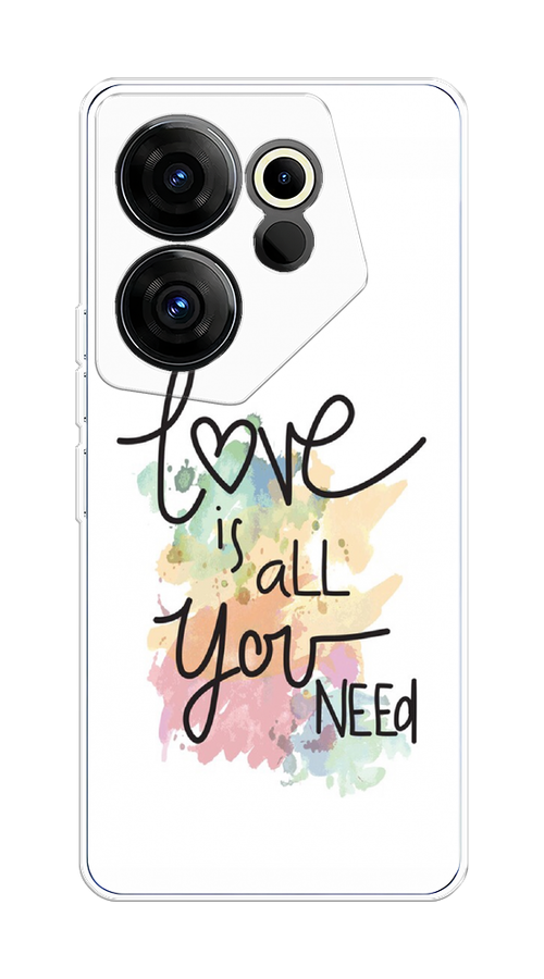 

Чехол на Tecno Camon 20 Premier "Love is all you need", Белый;черный;зеленый, 304250-1
