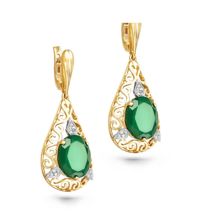 

Серьги из желтого золота с бриллиантом/ониксом Kabarovsky 12-2506-1900, 12-2506-1900
