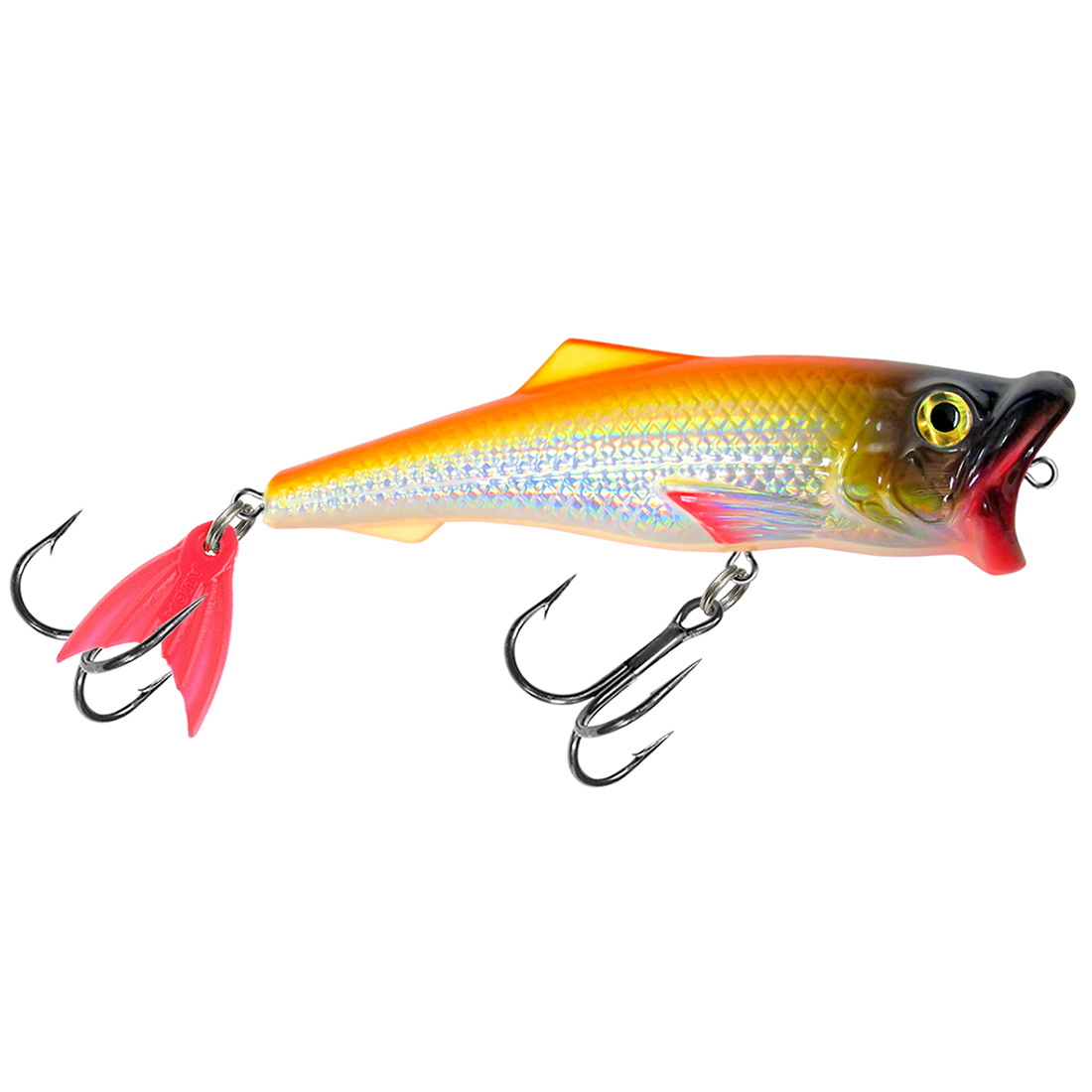 

ПОППЕР AQUA 75mm, цвет 102 (оранжевая спинка), 2 штуки в комплекте, Серебристый;оранжевый, Popper