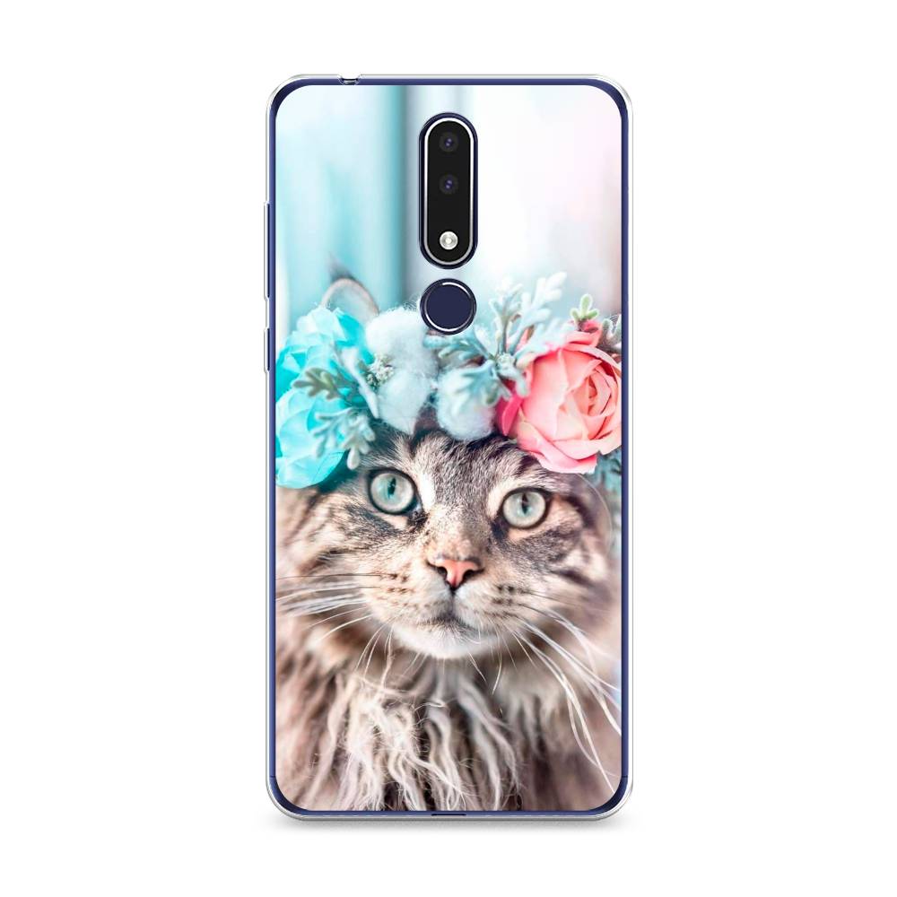 

Чехол Awog на Nokia 3.1 Plus / Нокиа 3.1 Plus "Кот в венке", Серый;голубой;розовый, 122850-2