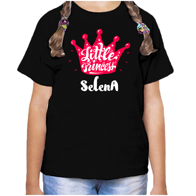 

Футболка девочке черная 28 р-р little princess селена, Черный, fdd_little_princess_Selena