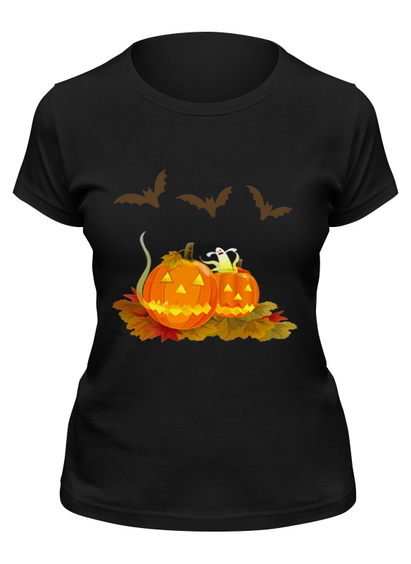 

Футболка женская Printio halloween черная M, Черный, "halloween"