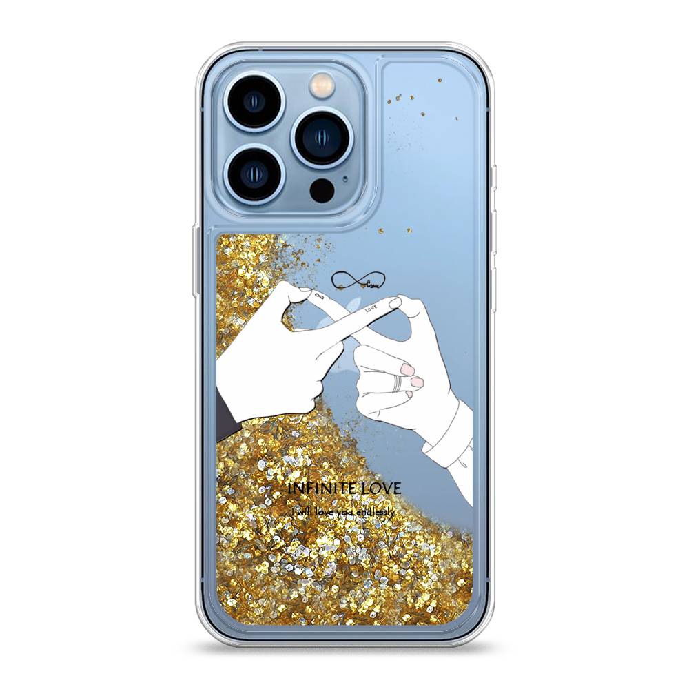 

Жидкий чехол с блестками "Любовь навсегда" на Apple iPhone 13 Pro, 14390-1