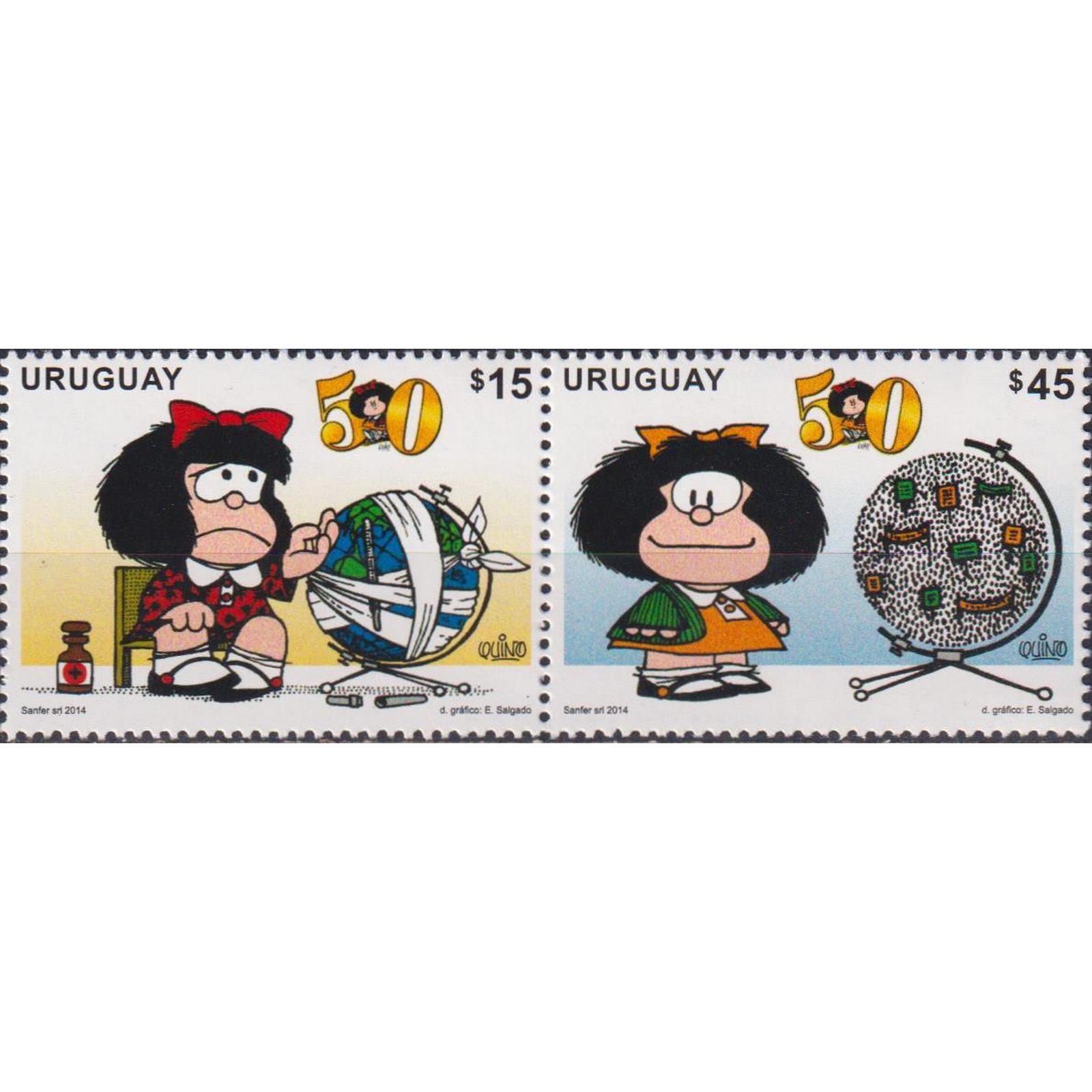 

Почтовые марки Уругвай Комиксы - 50 лет Mafalda Рисунок